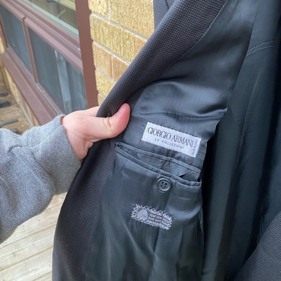 Vintage 100% Wool Giorgio Armani Jacket Black - Picture 7 of 14